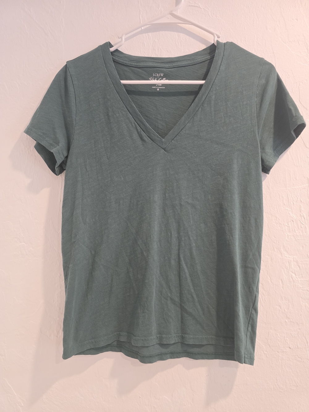 J. Crew Factory Women's Teal V-Neck Short Sleeve Tee